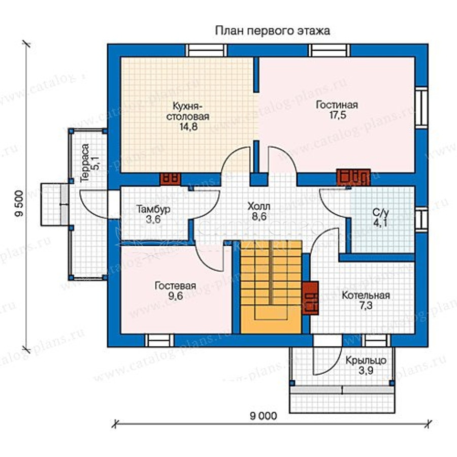 План дома из газобетона 9 на 9